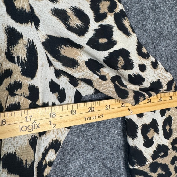 Banana Republic Dress Leopard Print Maxi Shirt Women 14 Classic Elegant Mobwife - Picture 7 of 12